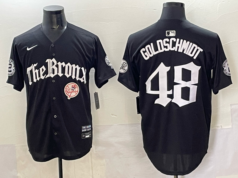 Men New York Yankees 48 Goldschmidt black MLB 2025 Nike jersey 025
